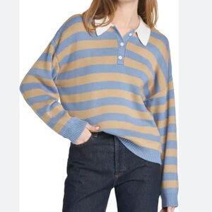Wayf Logan Stripe Polo Sweater